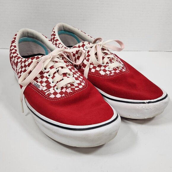 Vans Red Checkered Sneakers Size 10 - Picture 1 of 4